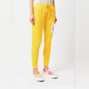 NWT La Detresse The Sun Logo Patch Jogger Yellow Small